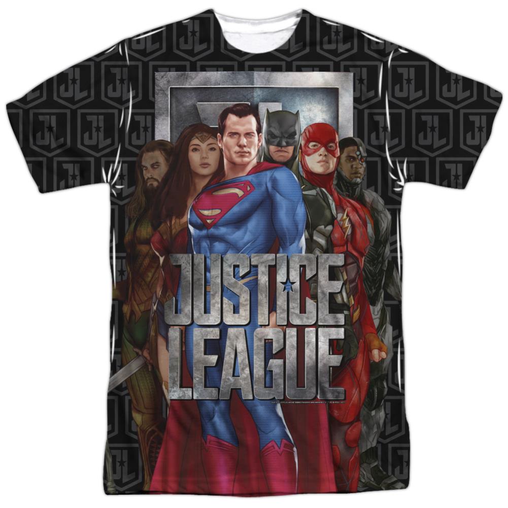 Justice League Movie The League Men's Regular Fit Polyester Short-Sleeve T-Shirt