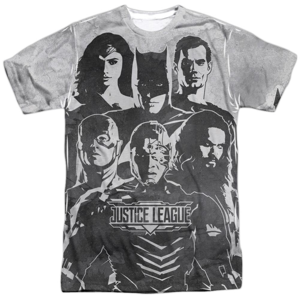 Justice League Movie The League Men's Regular Fit Polyester Short-Sleeve T-Shirt