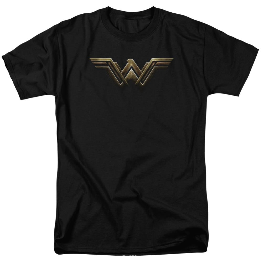 Justice League Movie Wonder Woman Logo Men's 18/1 Cotton Short-Sleeve T-Shirt