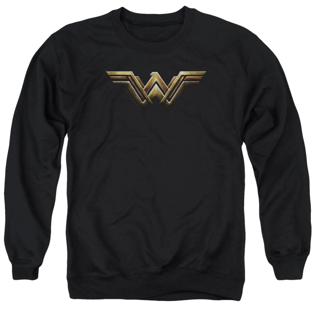 Justice League Movie Wonder Woman Logo Men's Crewneck 50 50 Poly Long-Sleeve T-Shirt