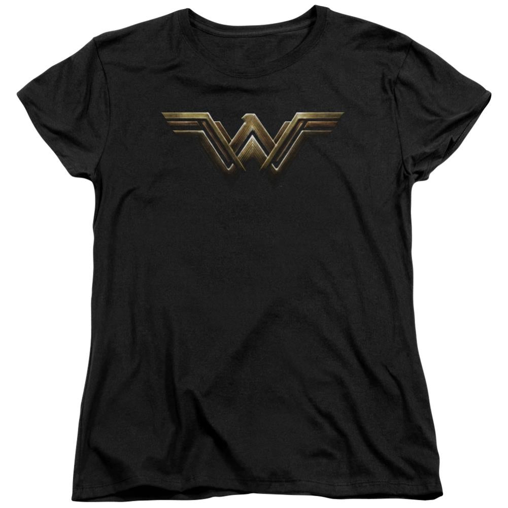 Justice League Movie Wonder Woman Logo Women's 18/1 Cotton Short-Sleeve T-Shirt