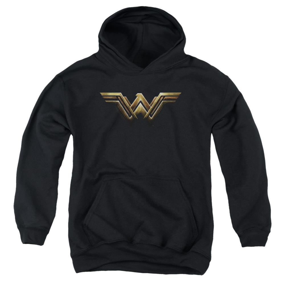 Justice League Movie Wonder Woman Logo Youth Cotton Poly Pull-Over Hoodie