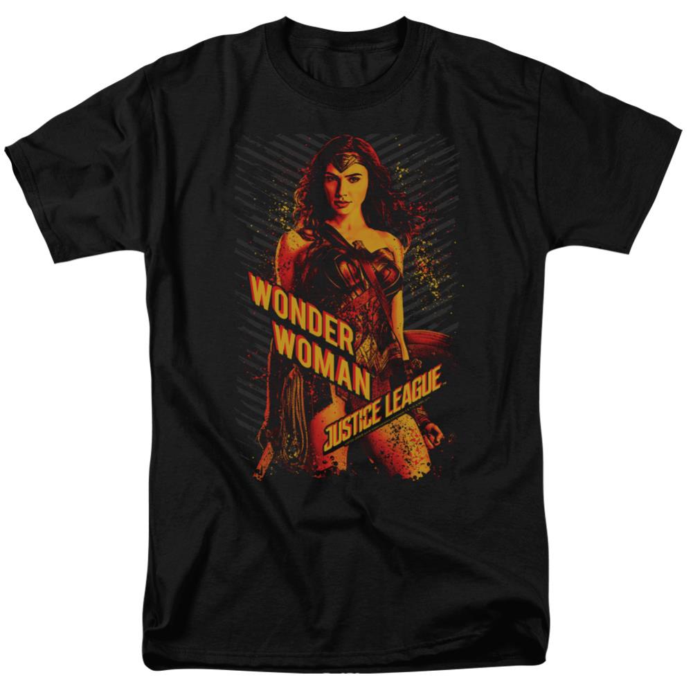 Justice League Movie Wonder Woman Men's 18/1 Cotton Short-Sleeve T-Shirt