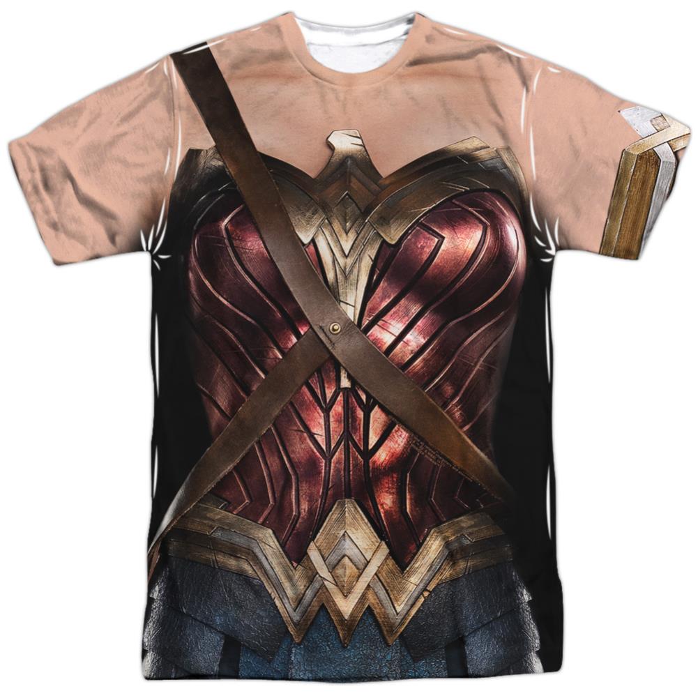 Justice League Movie Wonder Woman Uniform Men's Regular Fit Polyester Short-Sleeve T-Shirt