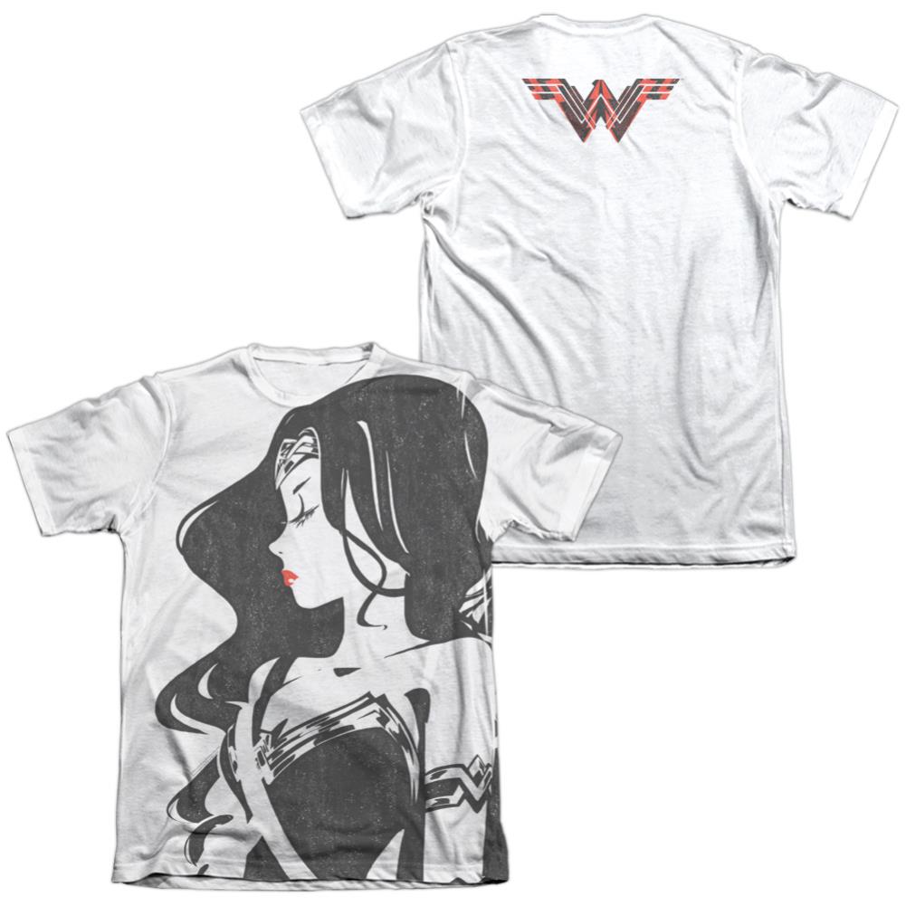 Justice League Movie WW Profile (Front/Back Print) Men's Regular Fit Poly Cotton Short-Sleeve T-Shirt