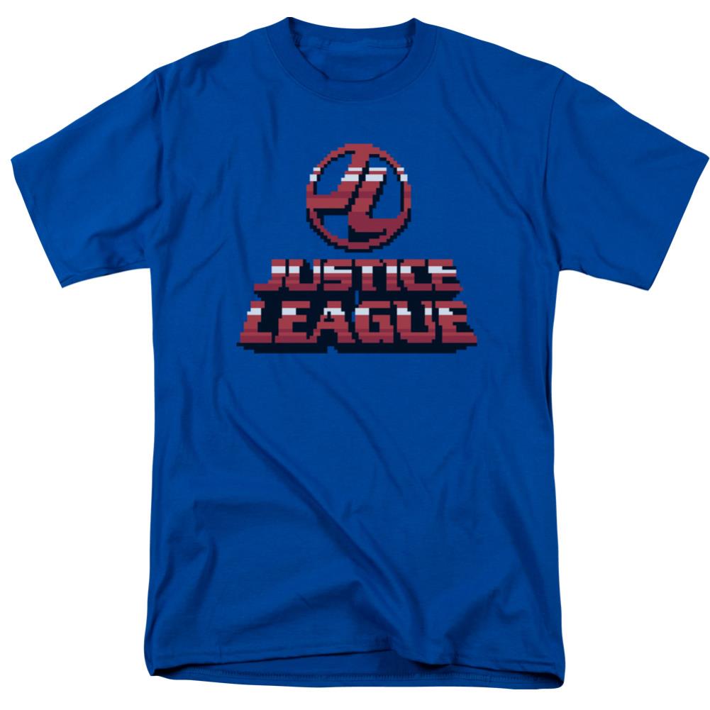 Justice League Of America 8 Bit JLA Men's 18/1 Cotton Short-Sleeve T-Shirt