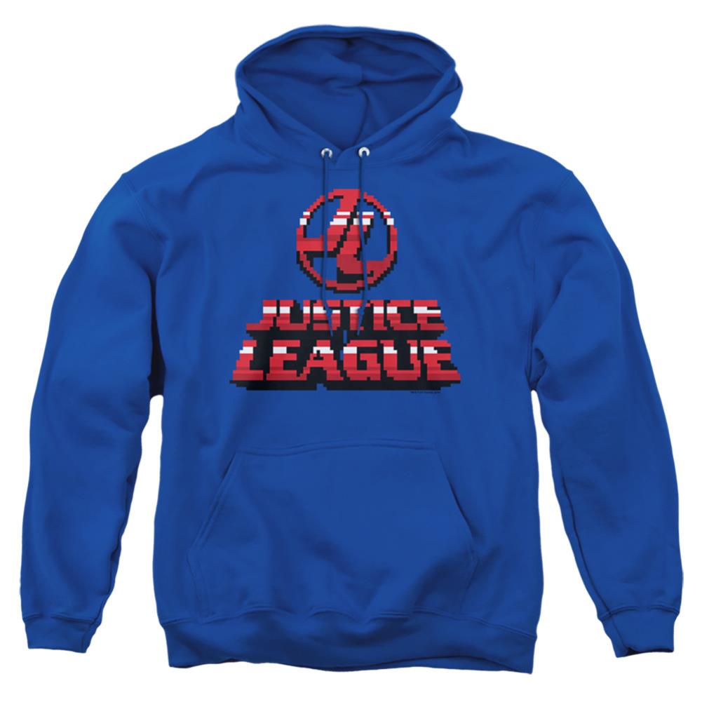 Justice League Of America 8 Bit JLA Men's Pull-Over 75 25 Poly Hoodie