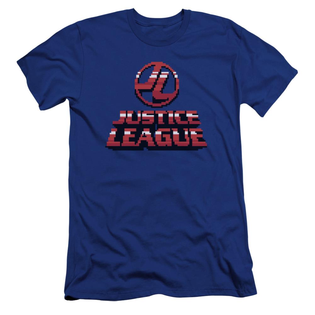 Justice League Of America 8 Bit JLA Men's Ultra-Soft 30/1 Cotton Slim Short-Sleeve T-Shirt