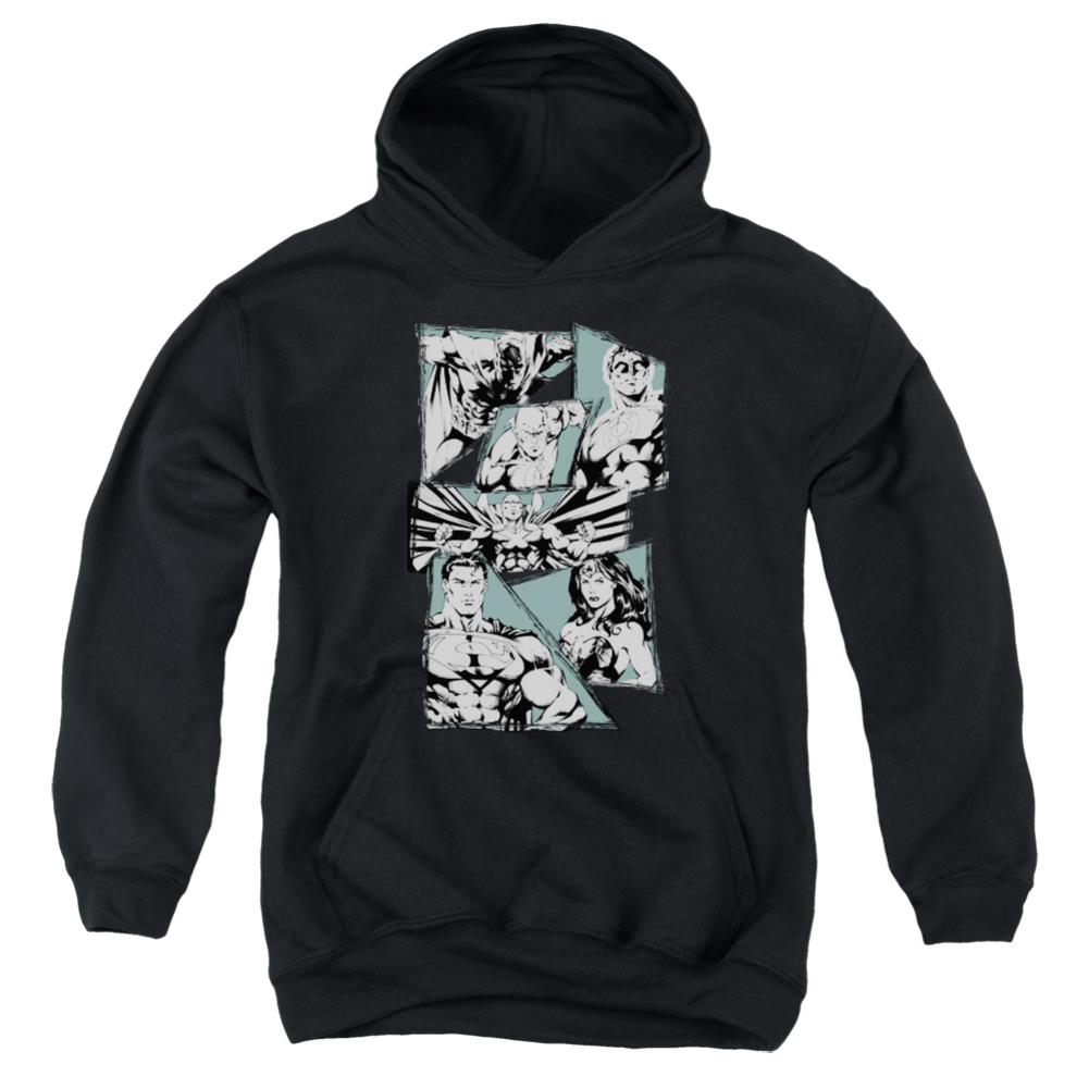 Justice League Of America A Mighty League Youth Cotton Poly Pull-Over Hoodie