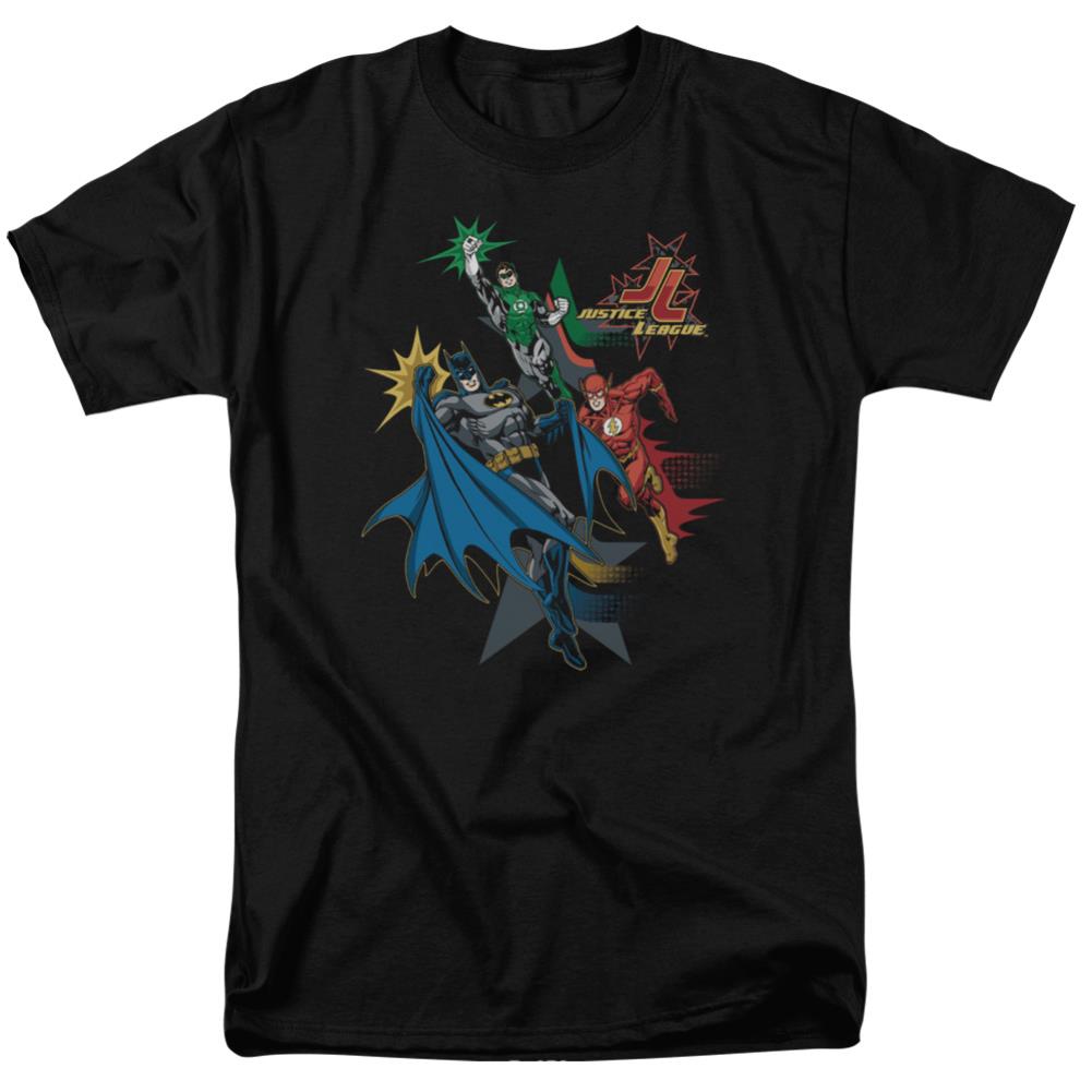 Justice League Of America Action Stars Men's 18/1 Cotton Short-Sleeve T-Shirt