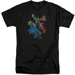 Justice League Of America Action Stars Men's 18/1 Tall Cotton Short-Sleeve T-Shirt