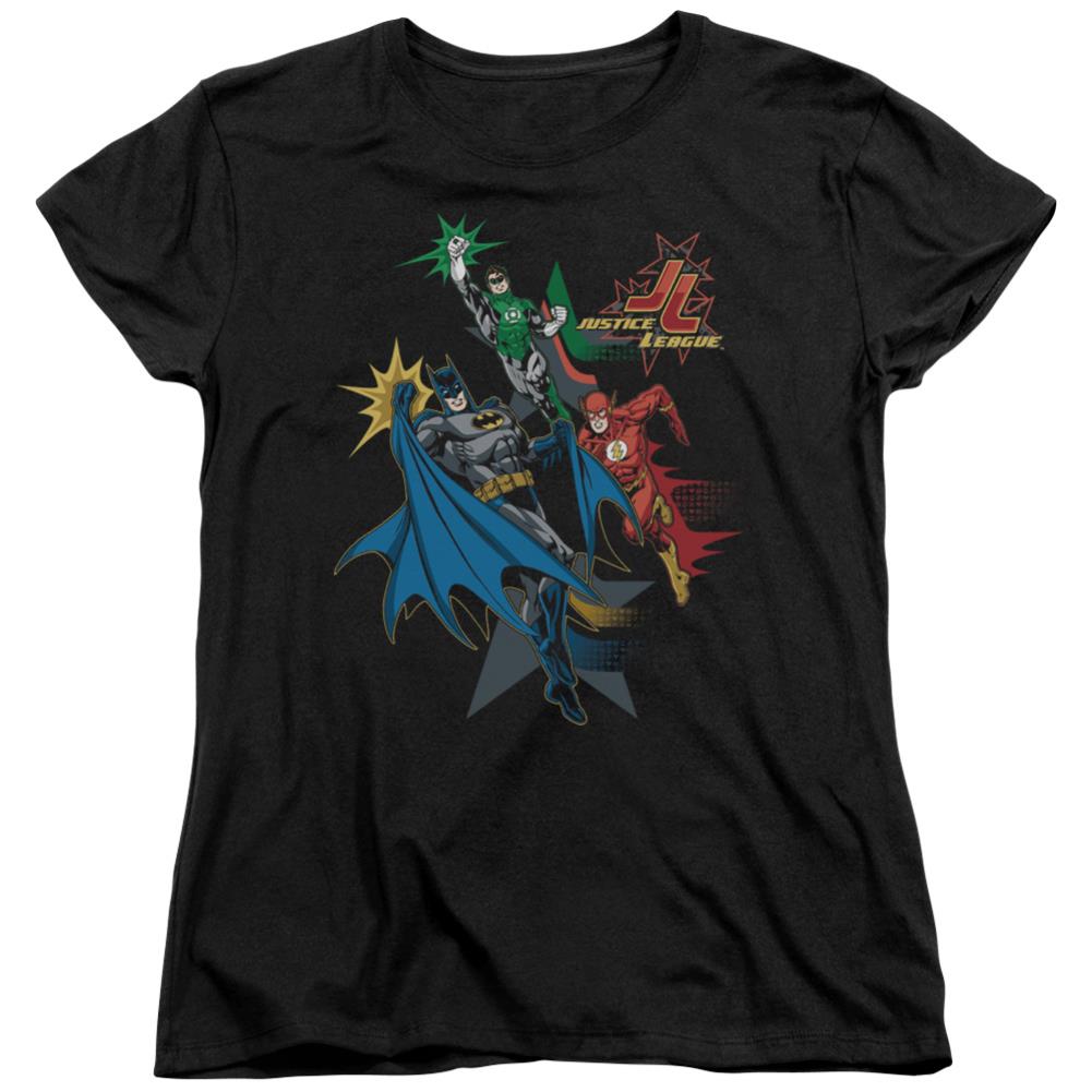 Justice League Of America Action Stars Women's 18/1 Cotton Short-Sleeve T-Shirt