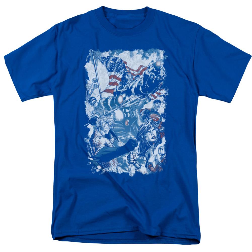 Justice League Of America American Justice Men's 18/1 Cotton Short-Sleeve T-Shirt