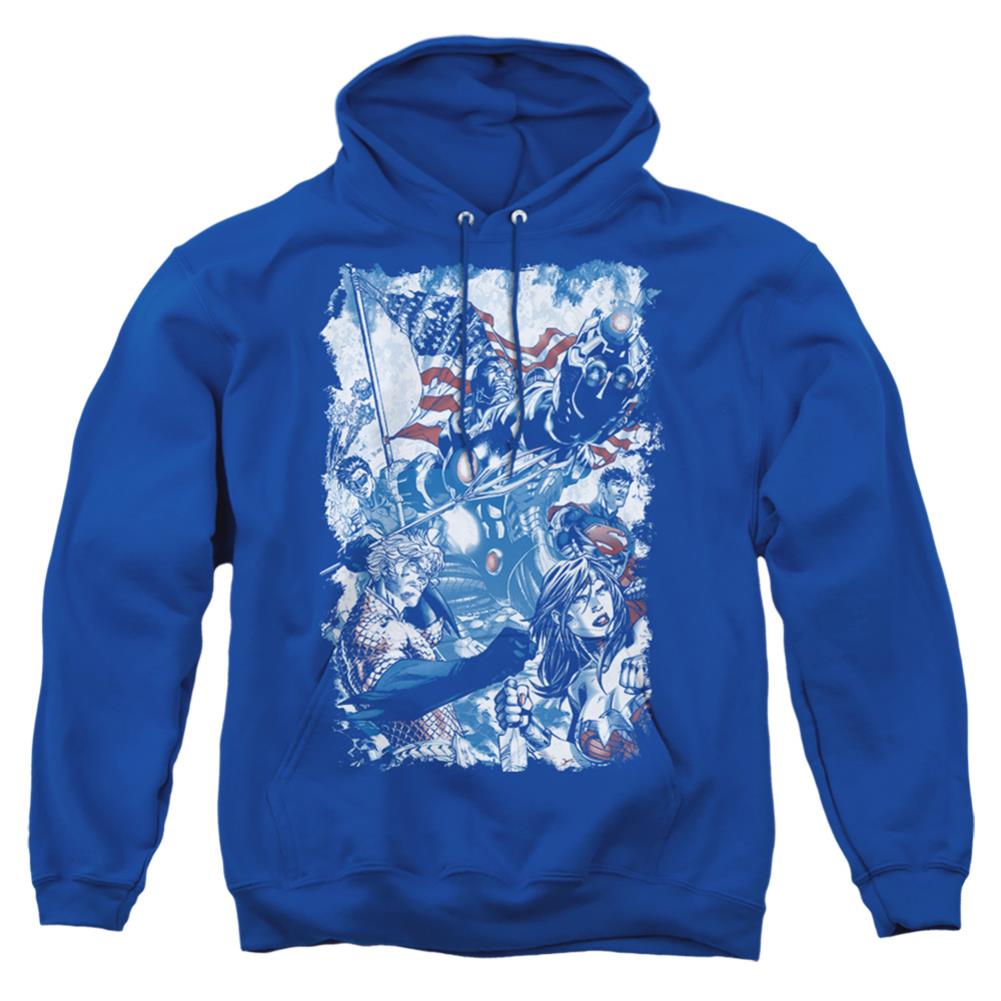 Justice League Of America American Justice Men's Pull-Over 75 25 Poly Hoodie