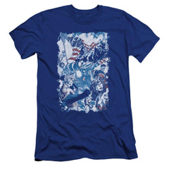 Justice League Of America American Justice Men's Ultra-Soft 30/1 Cotton Slim Short-Sleeve T-Shirt