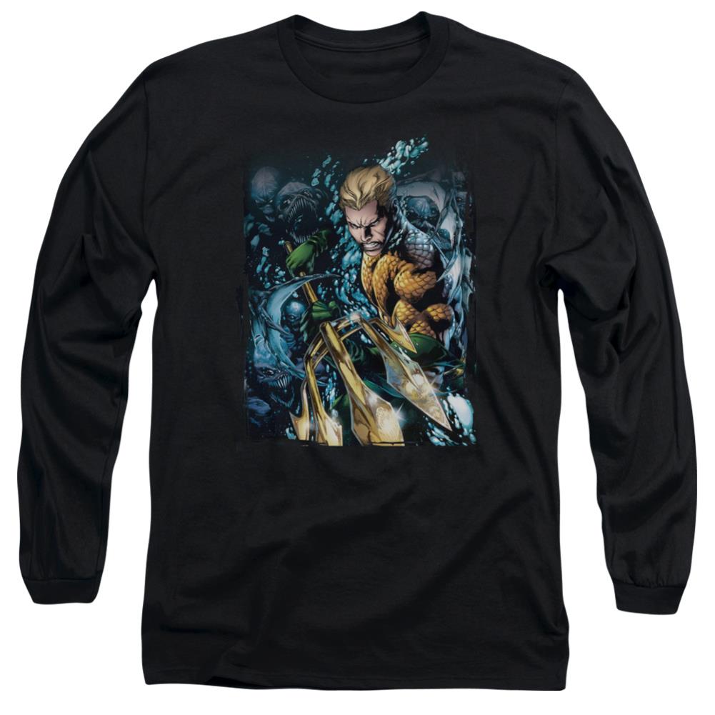 Justice League Of America Aquaman #1 Men's 18/1 Cotton Long-Sleeve T-Shirt