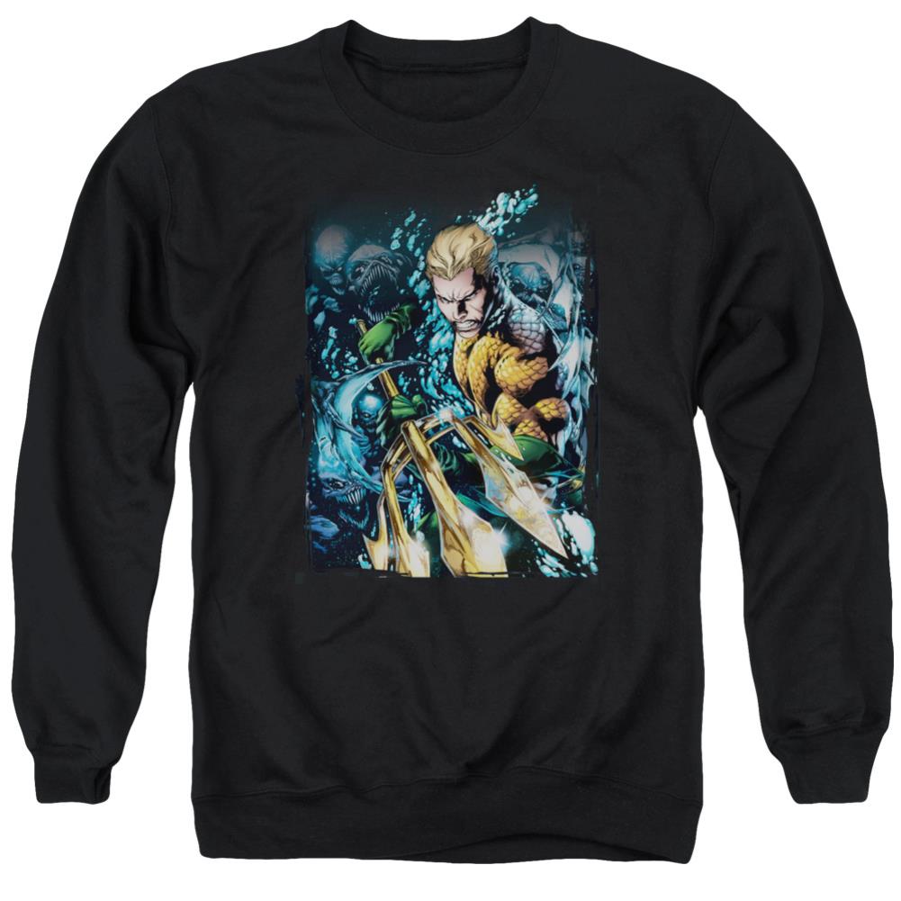 Justice League Of America Aquaman #1 Men's Crewneck 50 50 Poly Long-Sleeve T-Shirt