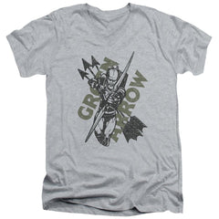 Justice League Of America Archers Arrows Men's 30/1 Cotton Slim V-Neck T-Shirt