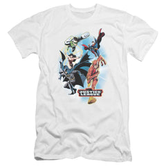 Justice League Of America At Your Service Men's Ultra-Soft 30/1 Cotton Slim Short-Sleeve T-Shirt