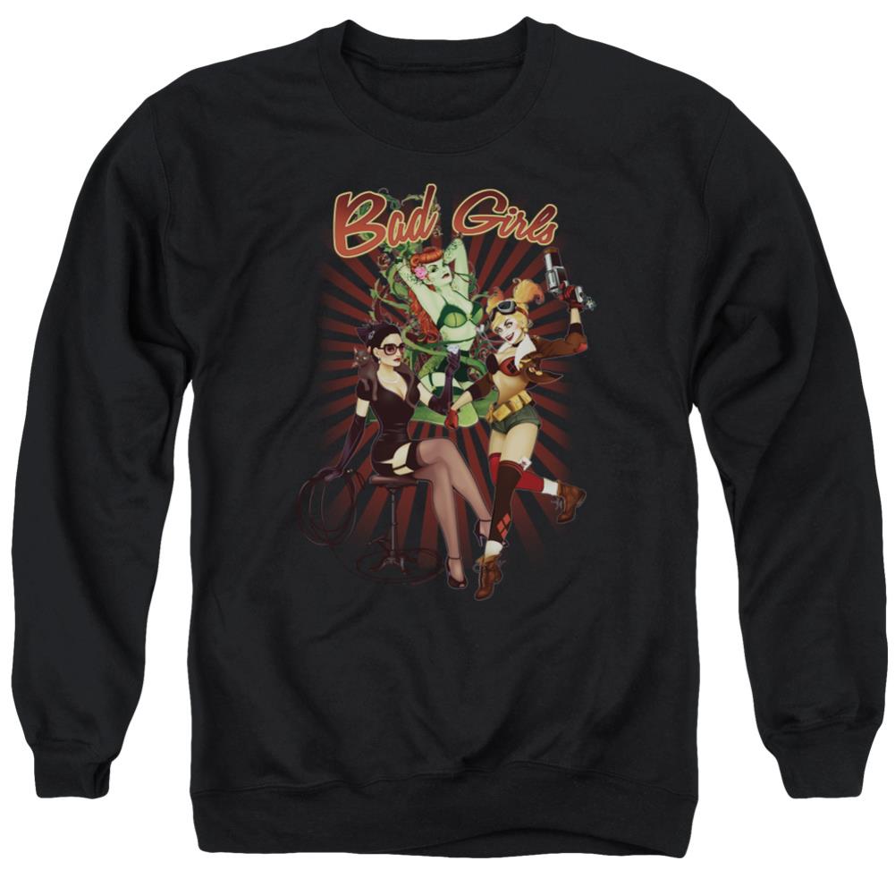 Justice League Of America Bad Girls Men's Crewneck 50 50 Poly Long-Sleeve T-Shirt