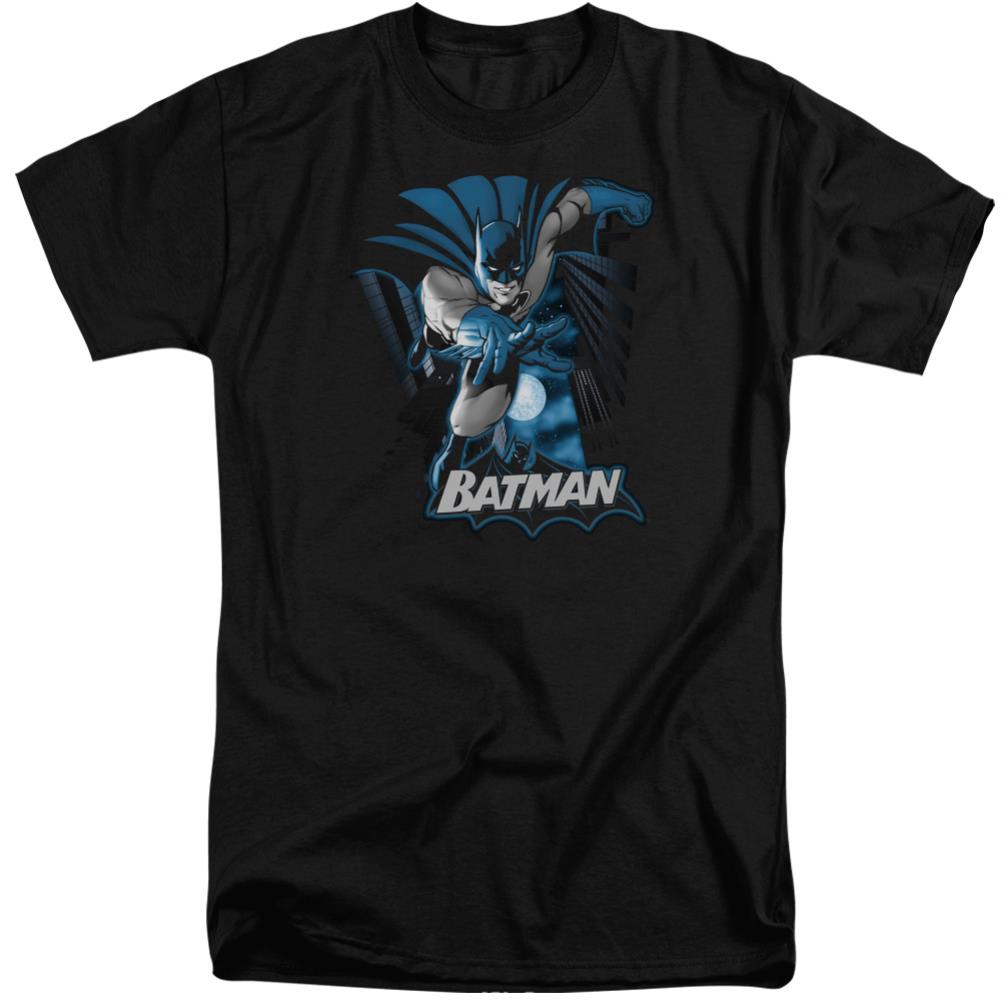 Justice League Of America Batman Blue And Gray Men's 18/1 Tall Cotton Short-Sleeve T-Shirt