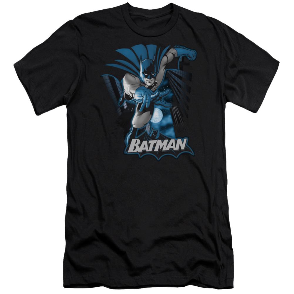 Justice League Of America Batman Blue And Gray Men's Ultra-Soft 30/1 Cotton Slim Short-Sleeve T-Shirt