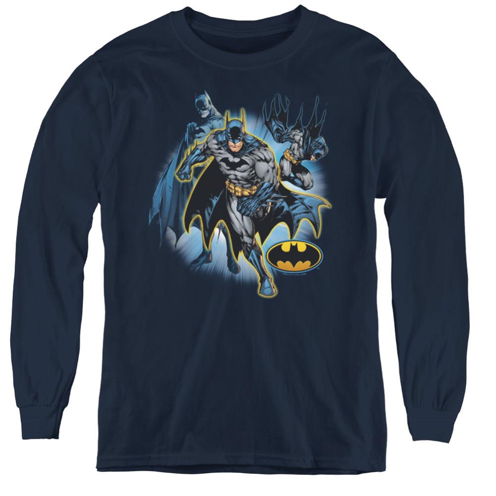 Justice League Of America Batman Collage Youth Long-Sleeve T-Shirt