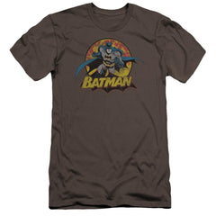 Justice League Of America Batman Rough Distress Men's Ultra-Soft 30/1 Cotton Slim Short-Sleeve T-Shirt