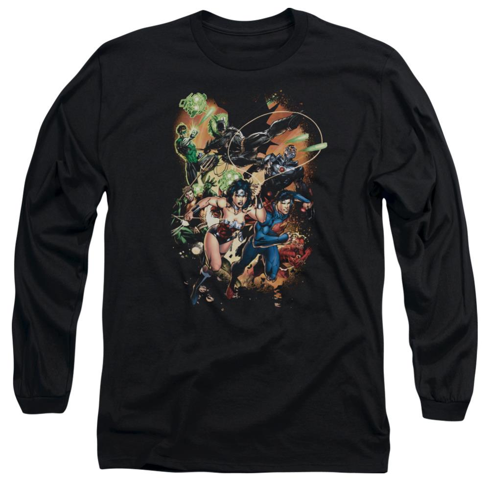 Justice League Of America Battle Ready Men's 18/1 Cotton Long-Sleeve T-Shirt