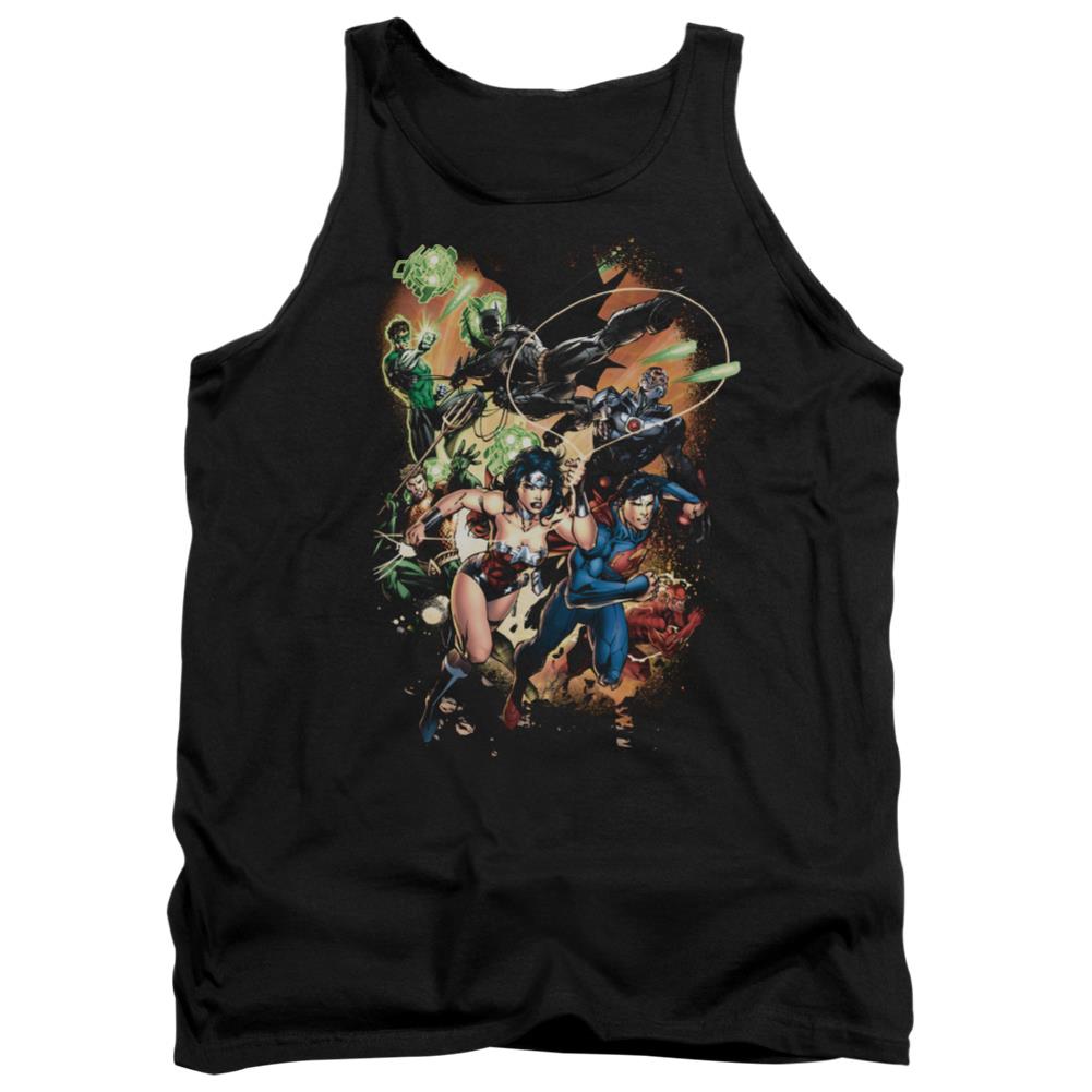 Justice League Of America Battle Ready Men's 18/1 Cotton Tank Top