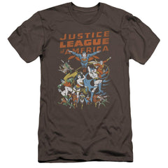 Justice League Of America Big Group Men's Ultra-Soft 30/1 Cotton Slim Short-Sleeve T-Shirt