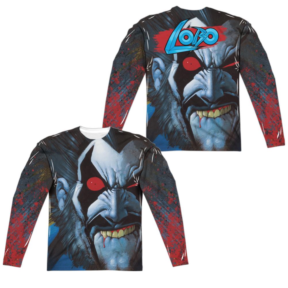 Justice League Of America Bit Lip (Front/Back Print) Men's Regular Fit Polyester Long-Sleeve T-Shirt