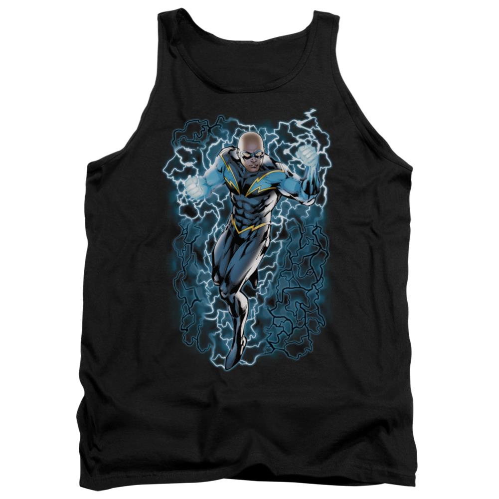 Justice League Of America Black Lightning Bolts Men's 18/1 Cotton Tank Top