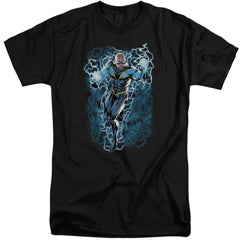 Justice League Of America Black Lightning Bolts Men's 18/1 Tall Cotton Short-Sleeve T-Shirt