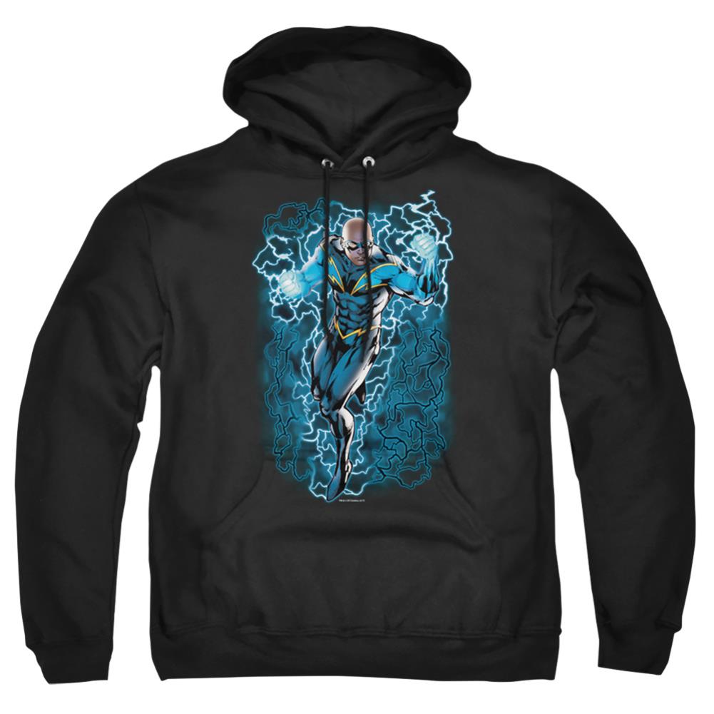 Justice League Of America Black Lightning Bolts Men's Pull-Over 75 25 Poly Hoodie