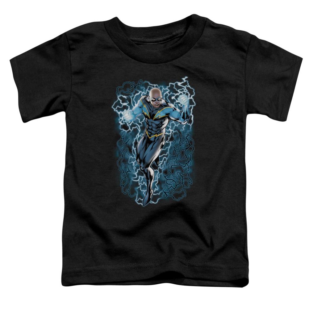 Justice League Of America Black Lightning Bolts Toddler 18/1 Cotton Short-Sleeve T-Shirt