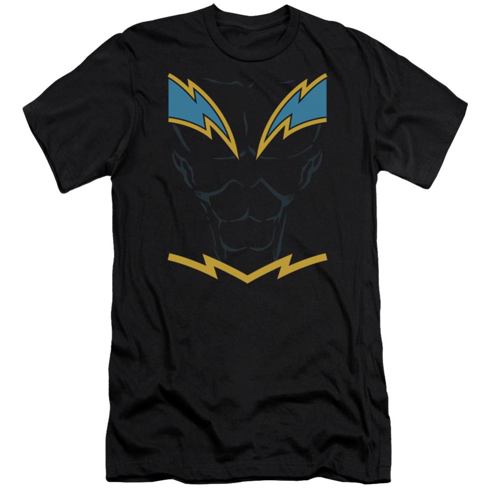 Justice League Of America Black Lightning Men's Ultra-Soft 30/1 Cotton Slim Short-Sleeve T-Shirt
