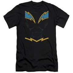 Justice League Of America Black Lightning Men's Ultra-Soft 30/1 Cotton Slim Short-Sleeve T-Shirt