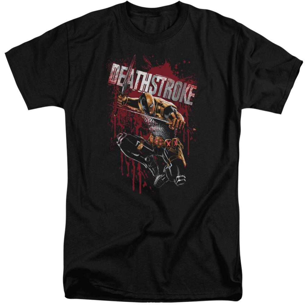 Justice League Of America Blood Splattered Men's 18/1 Tall Cotton Short-Sleeve T-Shirt