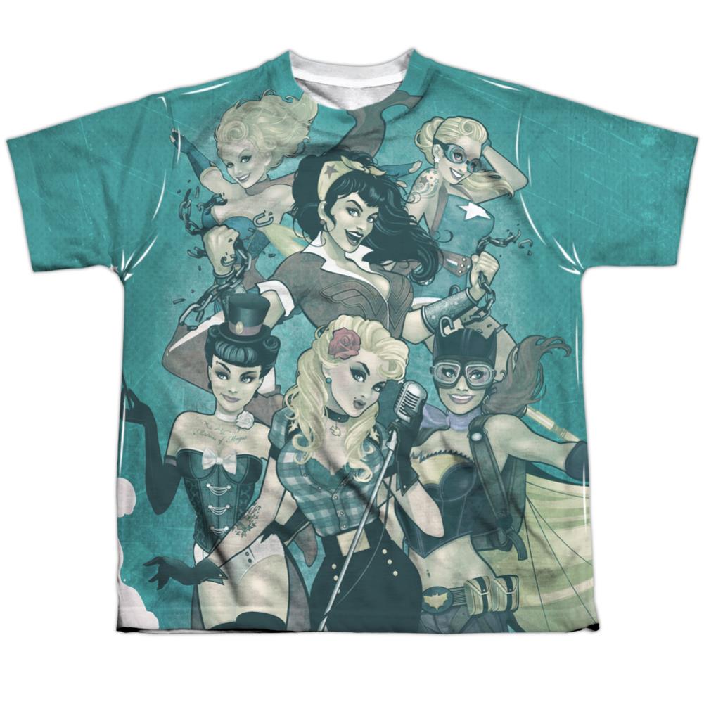 Justice League Of America Bombshell Group Youth Regular Fit Poly Short-Sleeve T-Shirt