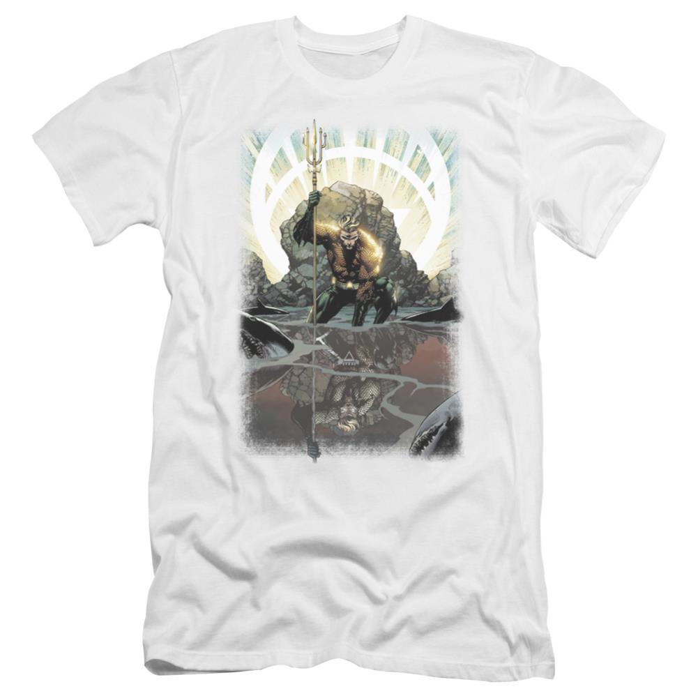 Justice League Of America Brightest Day Aquaman Men's Ultra-Soft 30/1 Cotton Slim Short-Sleeve T-Shirt