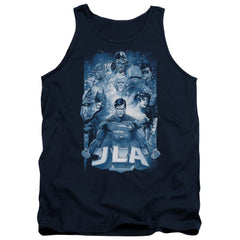 Justice League Of America Burst Men's 18/1 Cotton Tank Top