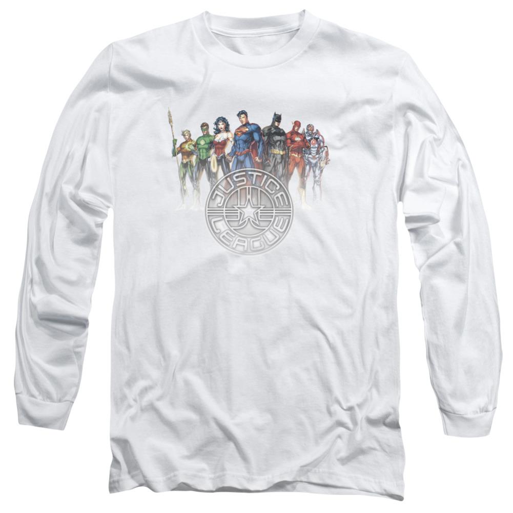 Justice League Of America Circle Crest Men's 18/1 Cotton Long-Sleeve T-Shirt