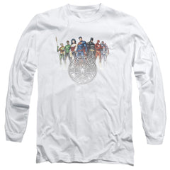 Justice League Of America Circle Crest Men's 18/1 Cotton Long-Sleeve T-Shirt