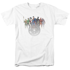 Justice League Of America Circle Crest Men's 18/1 Cotton Short-Sleeve T-Shirt
