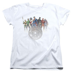 Justice League Of America Circle Crest Women's 18/1 Cotton Short-Sleeve T-Shirt