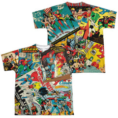 Justice League Of America Classic Collage (Front/Back Print) Youth Regular Fit Poly Short-Sleeve T-Shirt