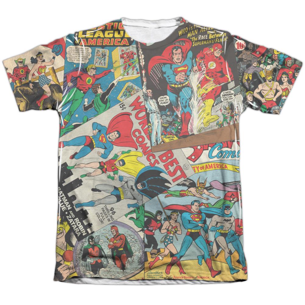 Justice League Of America Classic Collage Men's Regular Fit Poly Cotton Short-Sleeve T-Shirt