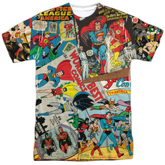 Justice League Of America Classic Collage Men's Regular Fit Polyester Short-Sleeve T-Shirt