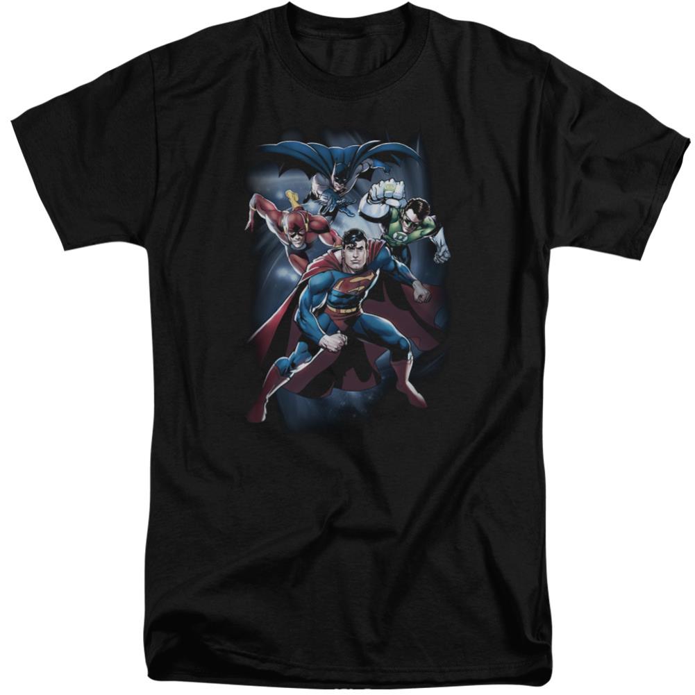 Justice League Of America Cosmic Crew Men's 18/1 Tall Cotton Short-Sleeve T-Shirt